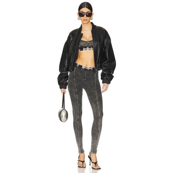 Diesel Athena Denim Leggings Festival Streetwear Grunge 90s Y2K Acid Charcoal XS - Picture 1 of 10